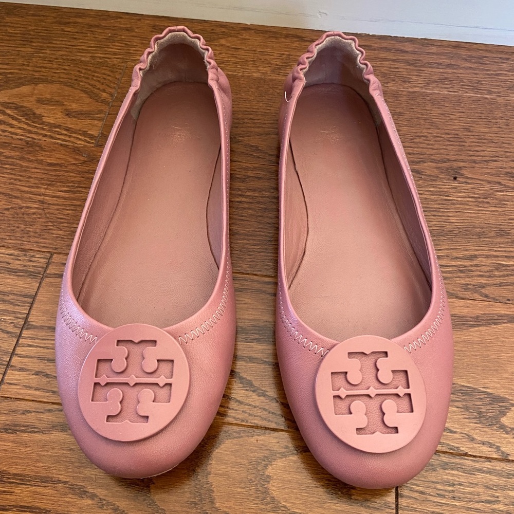 Tory Burch Minnie Flats - Pink Magnolia sz 8